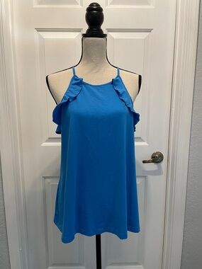 Lilly Pulitzer Bright Cobalt Ruffle Halter Tank